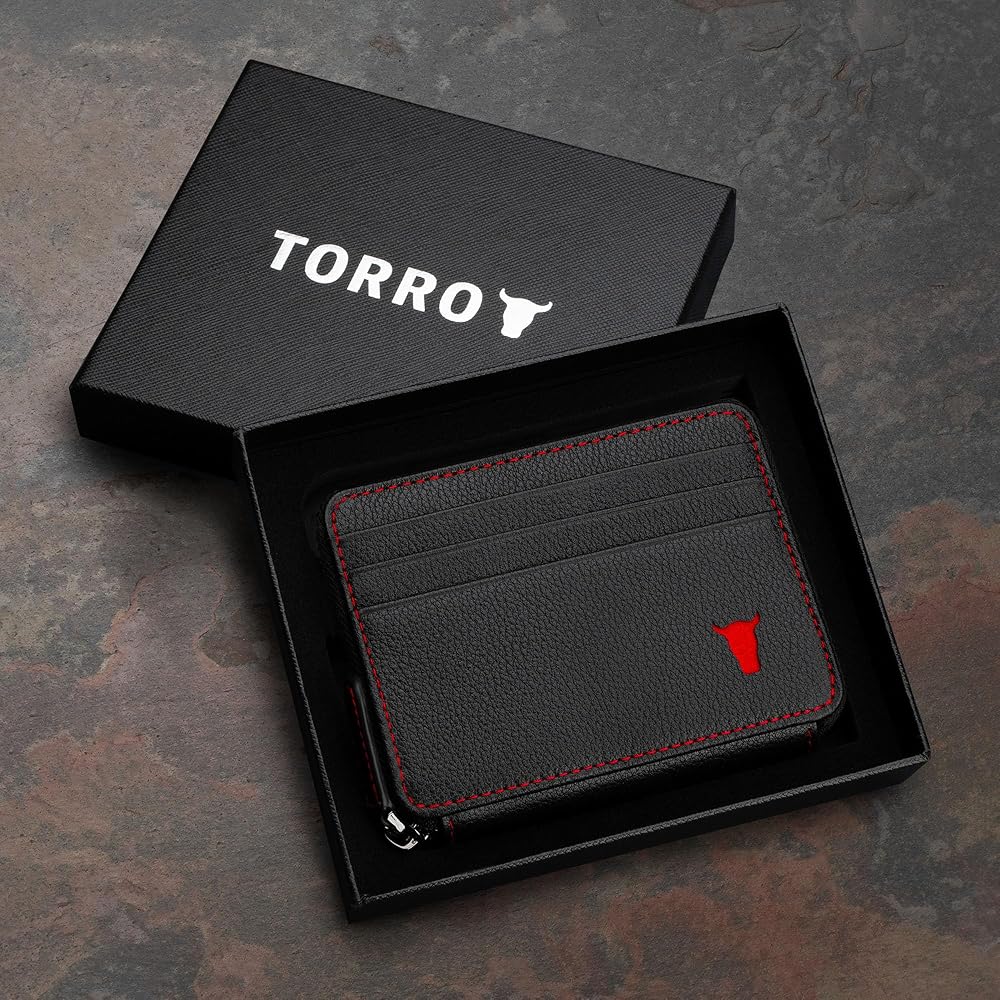 Amazon.com: TORRO Leather Card Holder with Coin Case – RFID